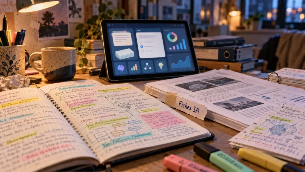 IA pour faire des fiches de révision : cours en fiches à vérifier