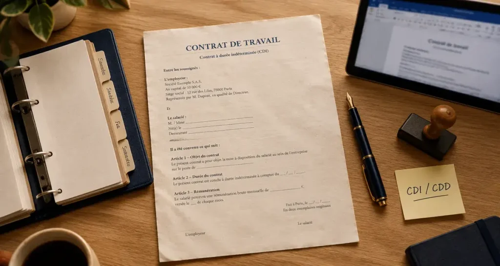 Modèle contrat de travail Word gratuit, clauses à risque